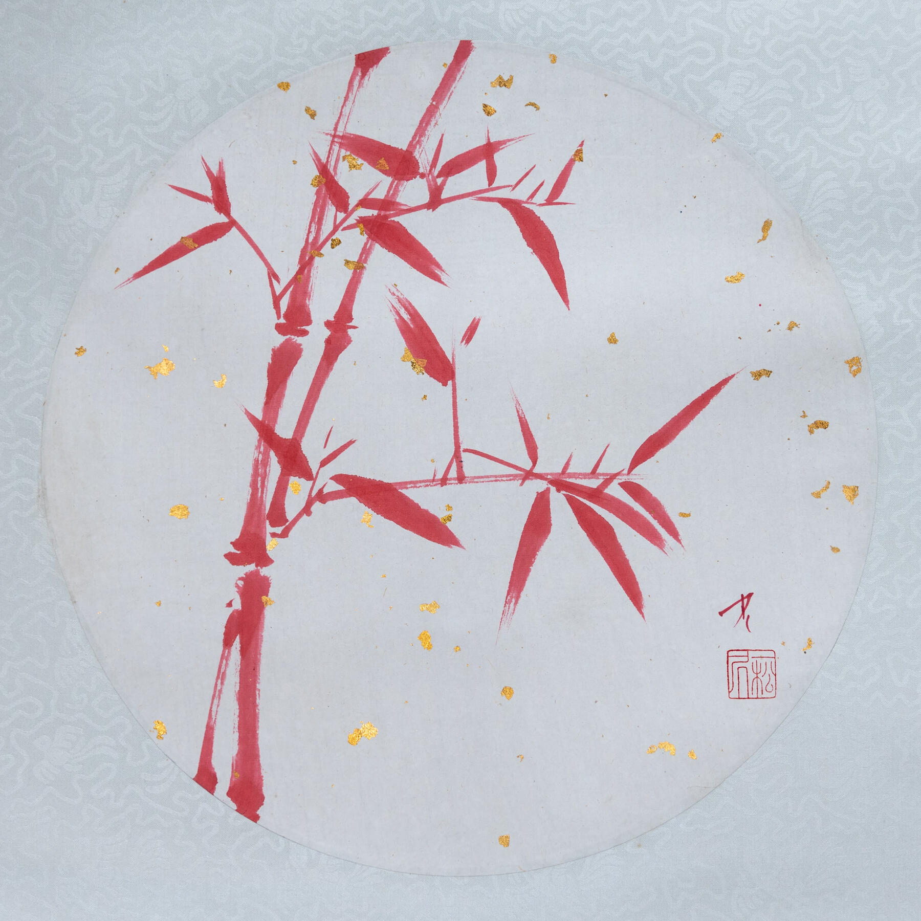 Vermillion Bamboo (33 x 33cm)